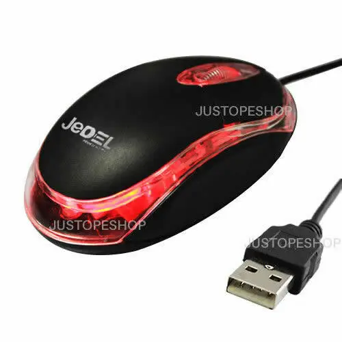 

NEW WIRED USB OPTICAL MOUSE FOR PC LAPTOP COMPUTER ANDROID BOX SCROLL RED LED UK