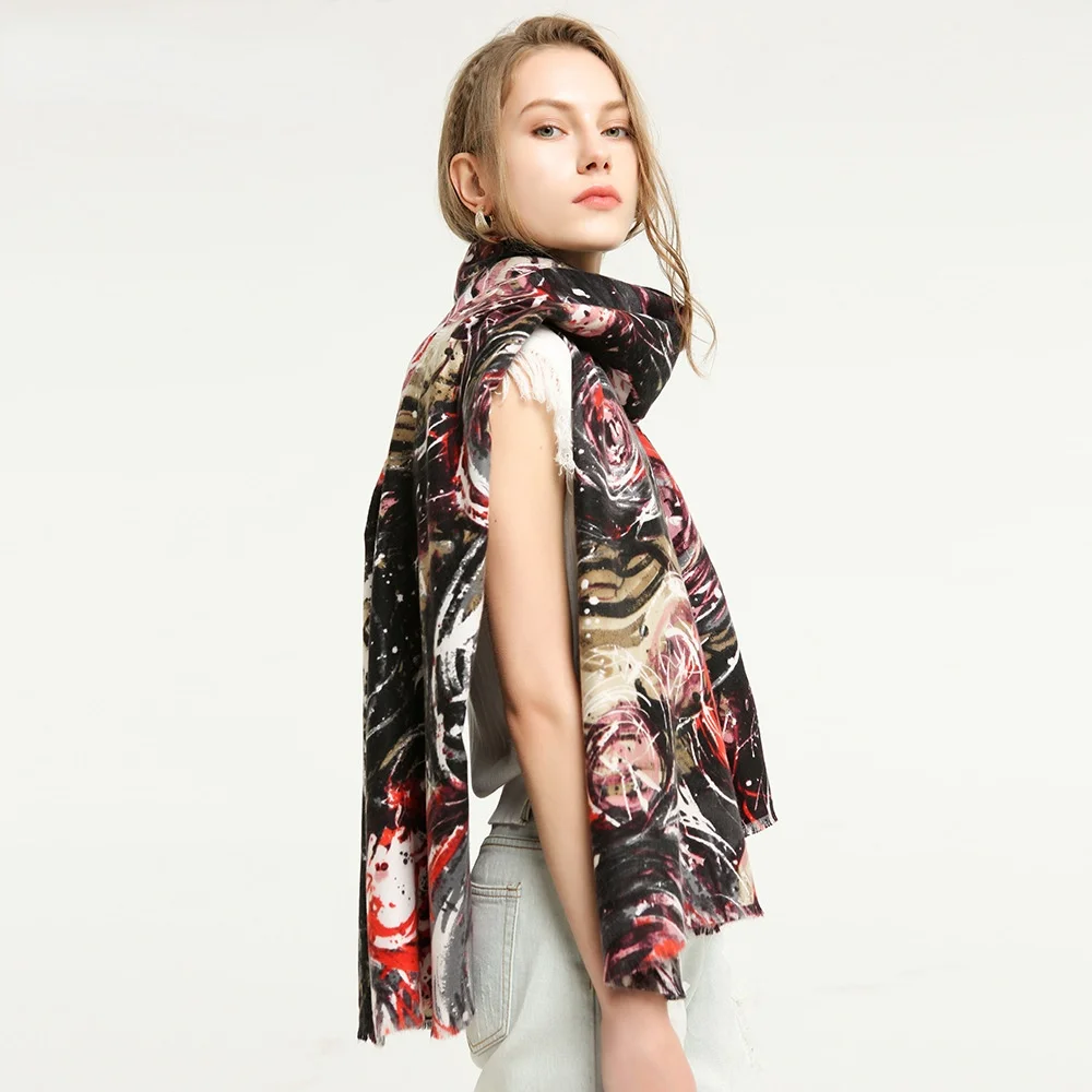 

Женский двусторонний атласный шарф с принтом, Круглый хлопковый шарф-Бандана с цифровым принтом, шаль двойного назначения для хиджаба, нови...