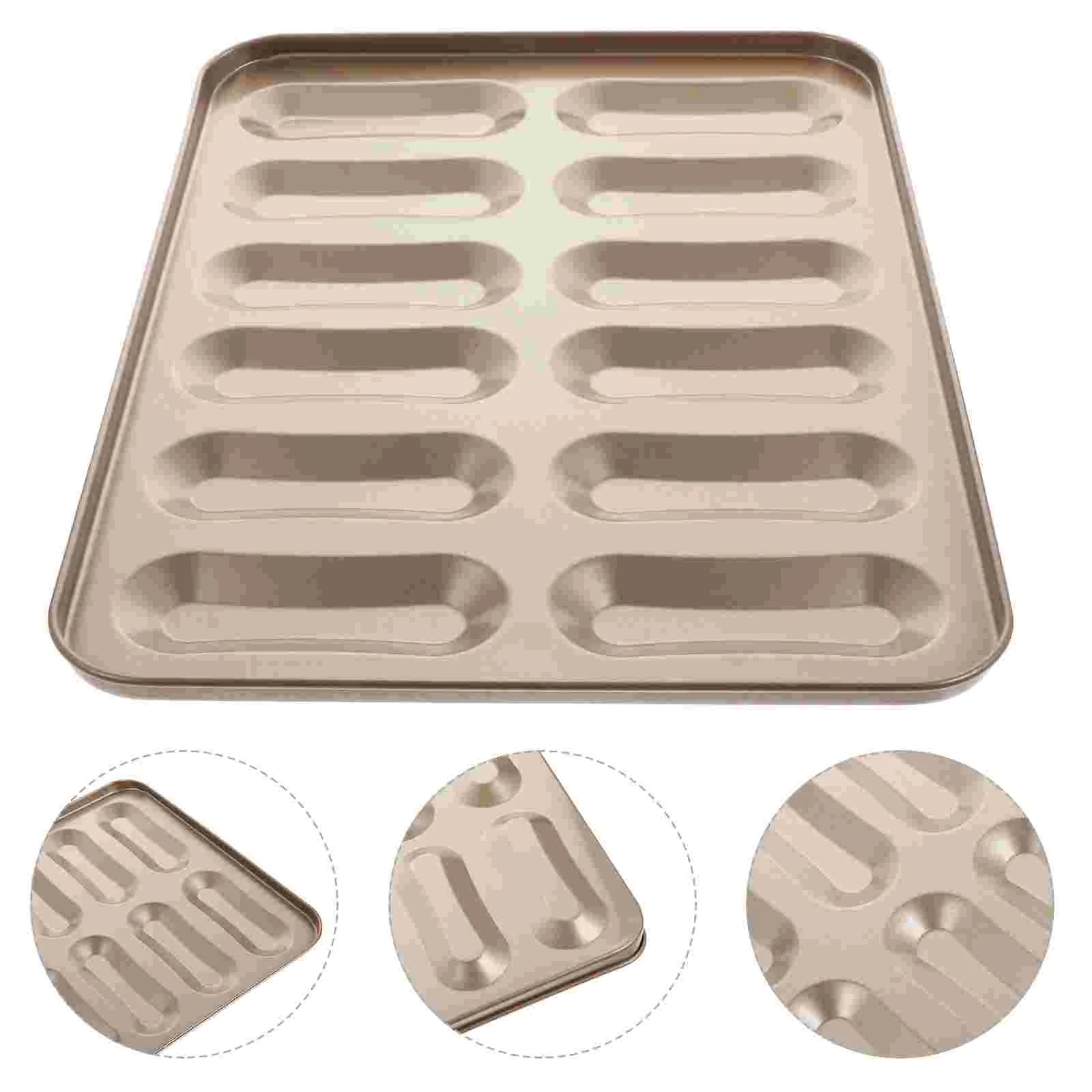 

1pc Long Strip Puff Mold Bakeware Cookie Muffin Bread Toaster Oven Mold Baking Tray