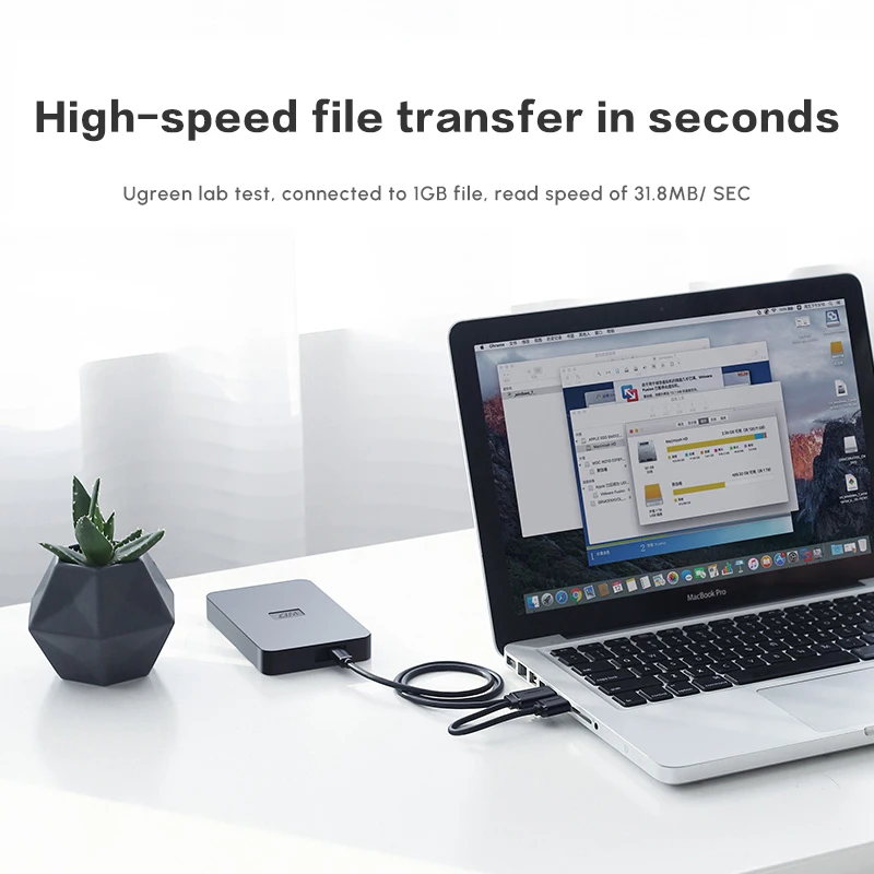 Фото UGREEN Dual USB 2.0 к MINI USB (порт T) Кабель для зарядного устройства Кабели для передачи данных №3