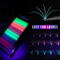 colored easy fanning eyelash extension uv neon lash extenions glow lashes colorful auto blooming mega volume eyelash extenions