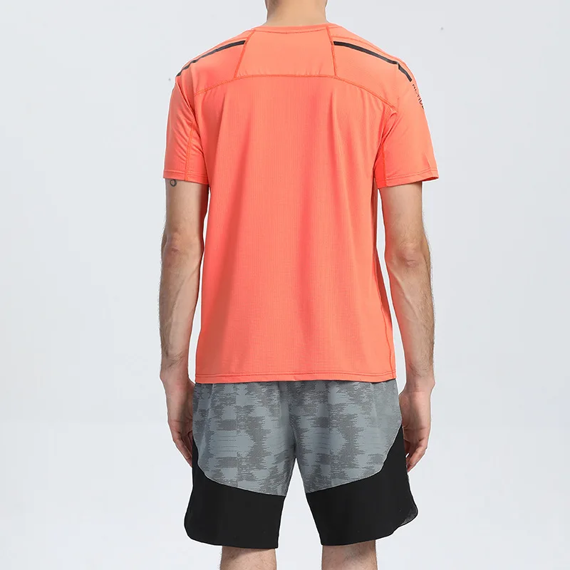 Men Quick Dry T Shirt Short Sleeve Fitness Shirt Trainer Running Gym T-shirt Sportswear Quick-Drying Tee Sports Team Man