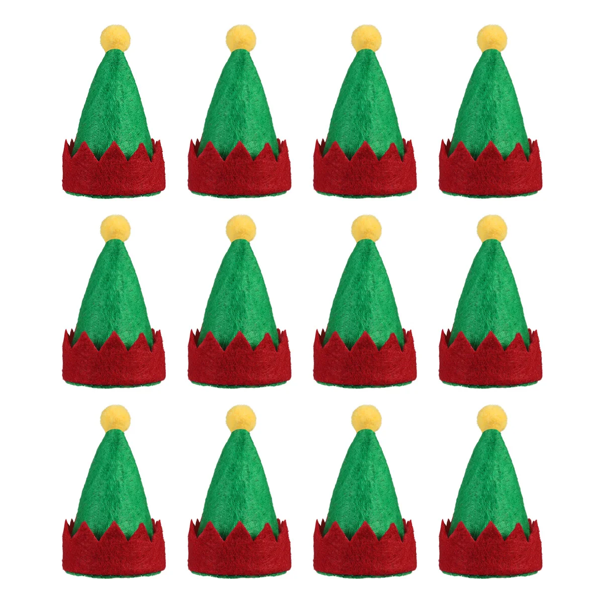

Amosfun 12pcs Mini Christmas Elf Caps Design Lollipop Hats Decors Nonwoven Candy Packing Hats Christmas Supplies for Home Shop