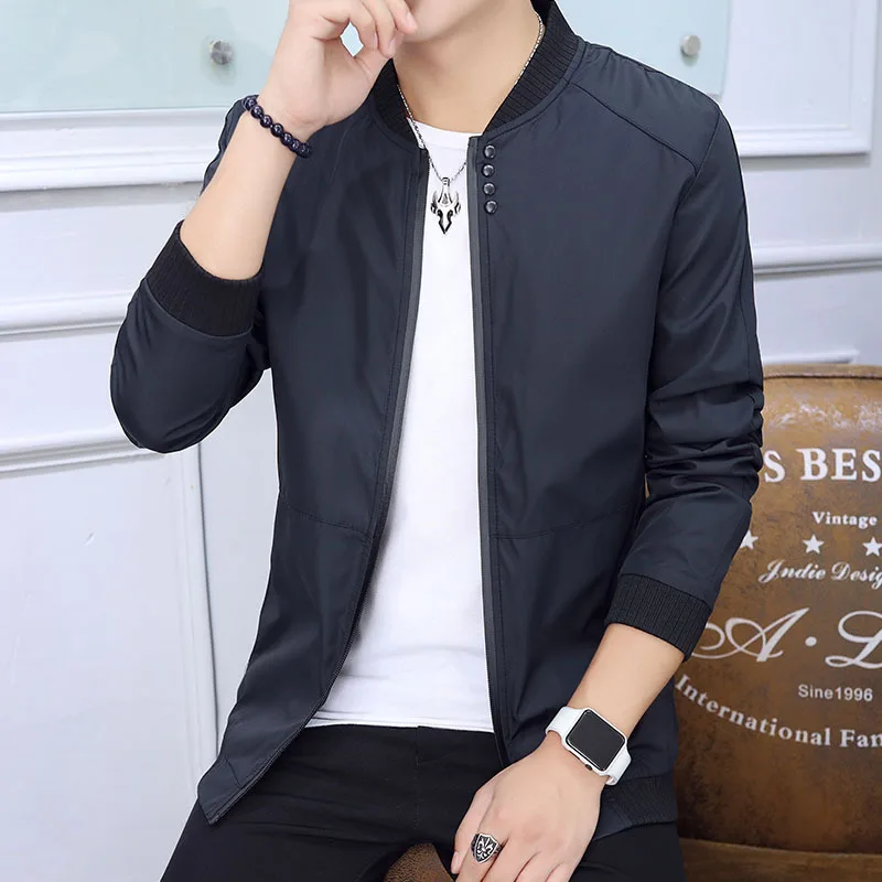 

Spring and Autumn Men's Jacket Korean Slim Suit Jacket Thin Trend Baseball Collar Jacket Young Men's Wear