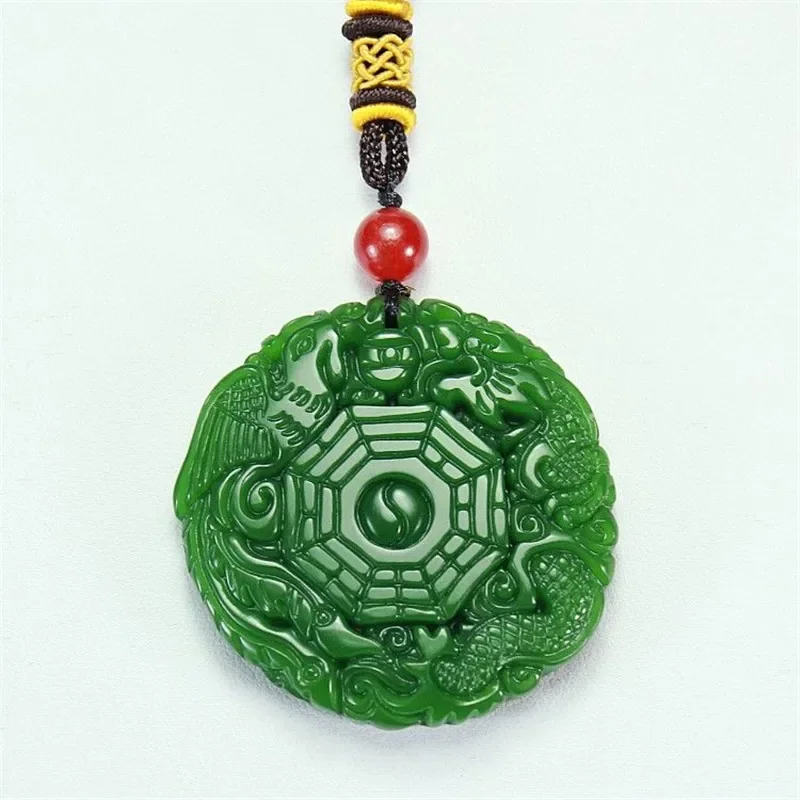 Натуральная ручная резная подвеска Багуа из нефрита модные ювелирные изделия