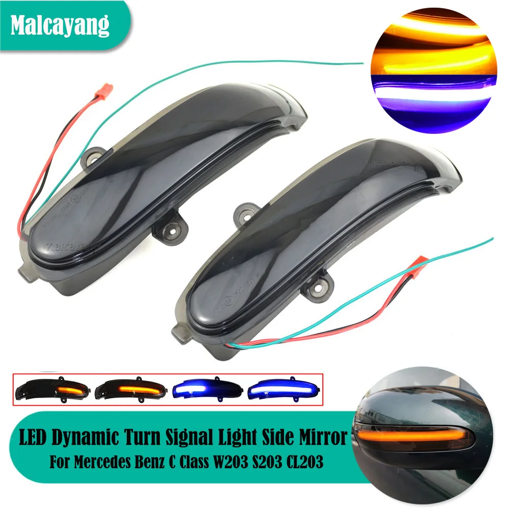 

For Mercedes Benz C Class W203 S203 CL203 2001-2007 Dynamic Turn Signal Blinker Sequential Side Mirror flasher