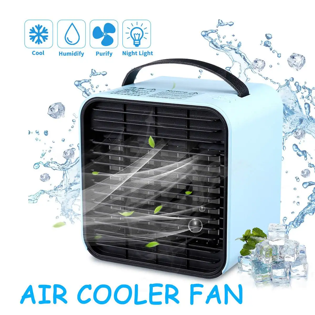 

Protable Air Conditioner USB Air Cooler Table Mini Negative Ion Air Conditioning Fan Air Purification Humidification With Light