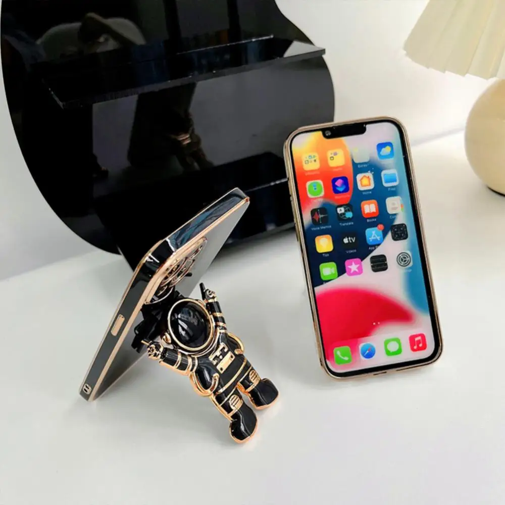 

Astronaut Electroplated Mobile Phone Shell Support Cartoon Astronaut Ring Three-dimensional Multifunctional Support Lazy Support