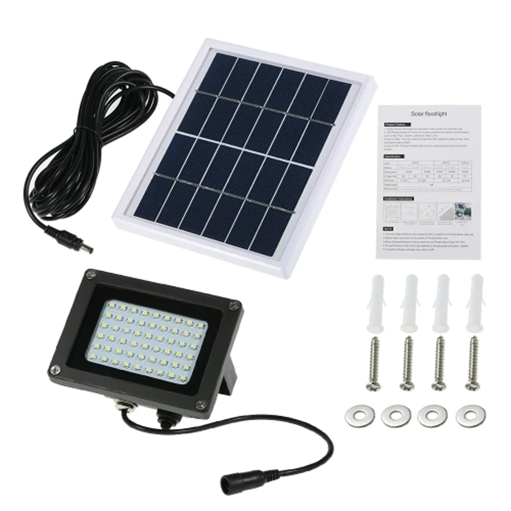 

54 LED Solar Sensor Floodlight IP65 Waterproof Lawn Garden Street Outdoor Landscape Lamp Wall Spotlight Bulb