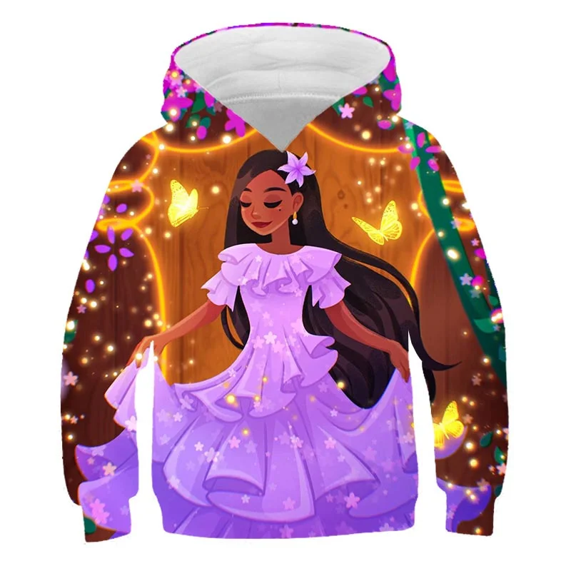 

Kids Encanto Princess Hoodies Clothes 2022 Spring Autumn Girls Sweatshirts Disney Cartoon Long Sleeve Hooded Tops 1-14 Years Old