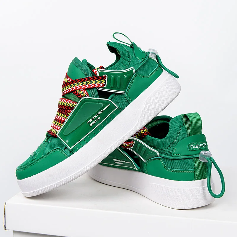 

Street Wear Walking Trendy Shoes Men Lace-up Non-slip Set of Feet Men's Fashion Sneakers Wholesale