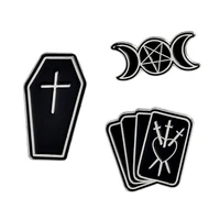 popular accessories wish hot sale punk moon coffin dagger poker witchcraft brooch lapel pins