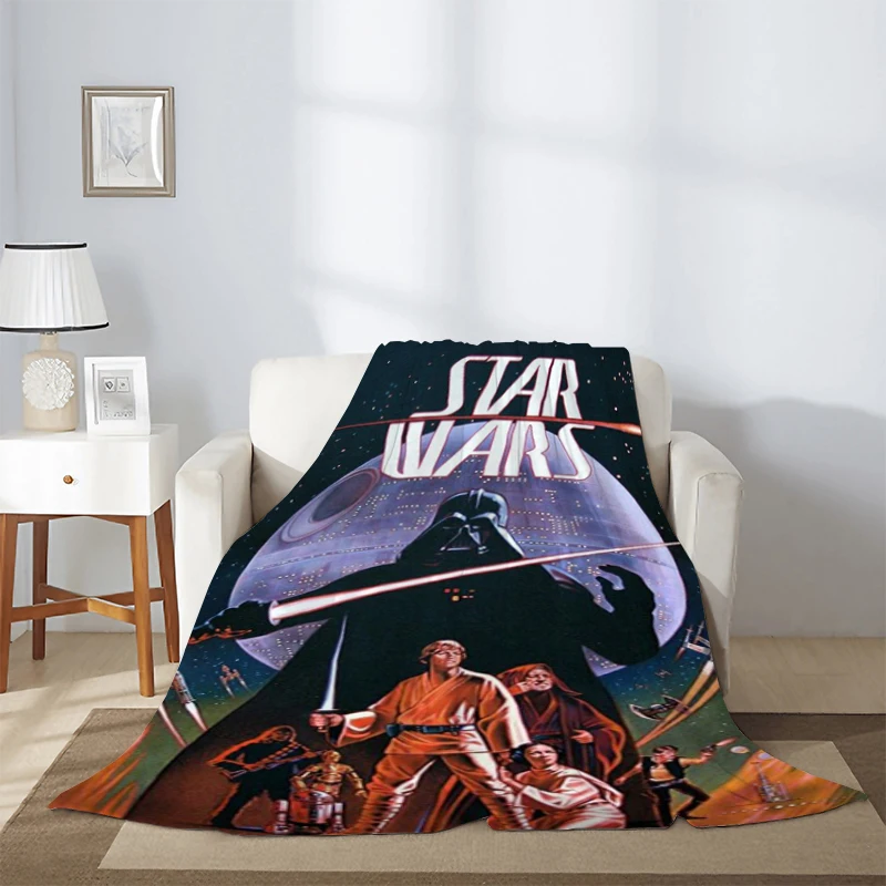 

Customized Blankets for Movie Characters S-Star Wars Bed Blanket Furry Fluffy Soft Blankets & Throws Decorative Sofa Blanket