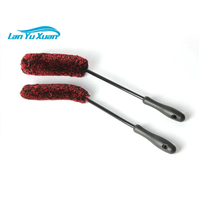 Red Flexible Wool Car Wheel Hub Brush Tools For Detailing