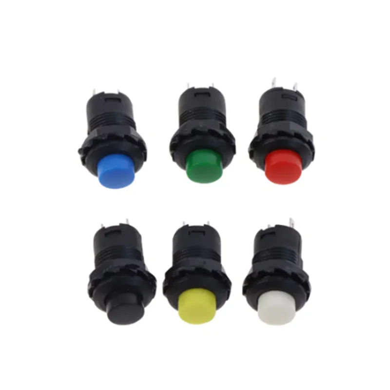 

10pcs Momentary Push Button Switch 12mm Momentary 3A /125VAC 1.5A/250VAC BLACK WHITE YELLOW RED GREEN BLUE DS-227