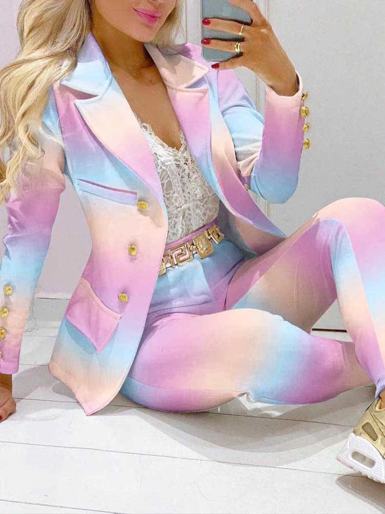 

2022 New Casual Fashion Women's Suit Blazer and Pants Women Suits Pantsuit Female Spring and Summer Elegant Trouser Sets Outfit