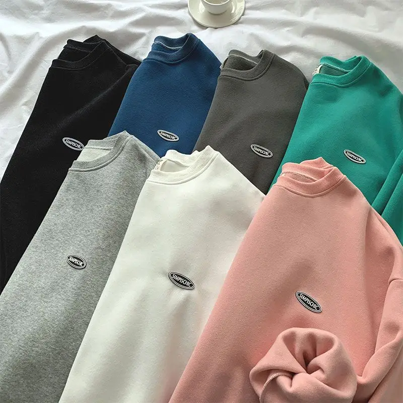 

Sweatshirt 2022 New Plus Velvet Thick Embroidery Long-sleeved Shirt for Men and Women Hoodies Women Sweatshirts Oversized Hoodie
