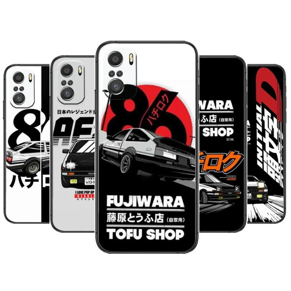 Японский классический комикс Initial D JDM AE86 для чехла телефона Xiaomi Redmi Note 10S 10 9T 9S 9 8T 8 7S 7 6 5A 5 Pro Max мягкий черный.