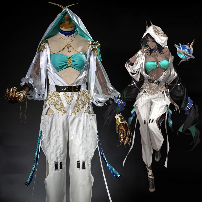 

Game Path to Nowhere Astrologer Cosplay Costume Sexy Women Top Pants Cos Suit Outfit Halloween Party Uniform Role Play
