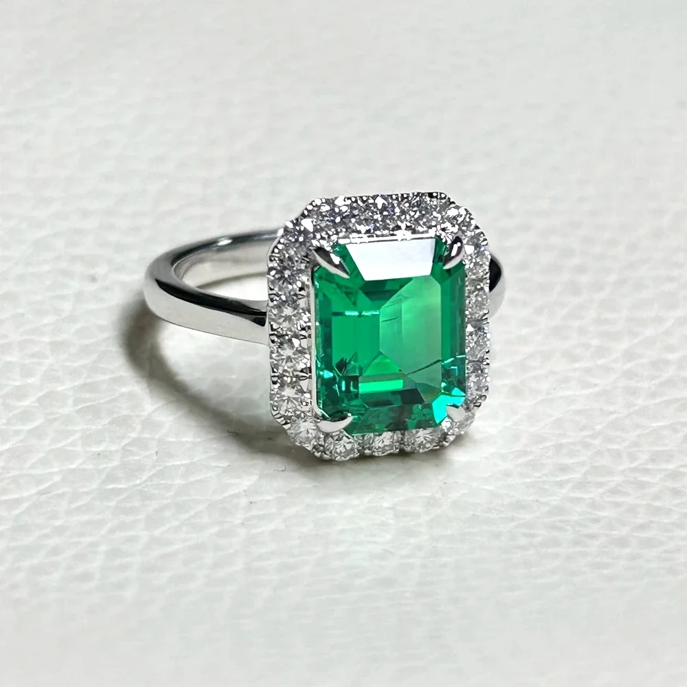 Кольцо Meisidian из белого золота с восьмиугольным камнем 10 к 4 карата