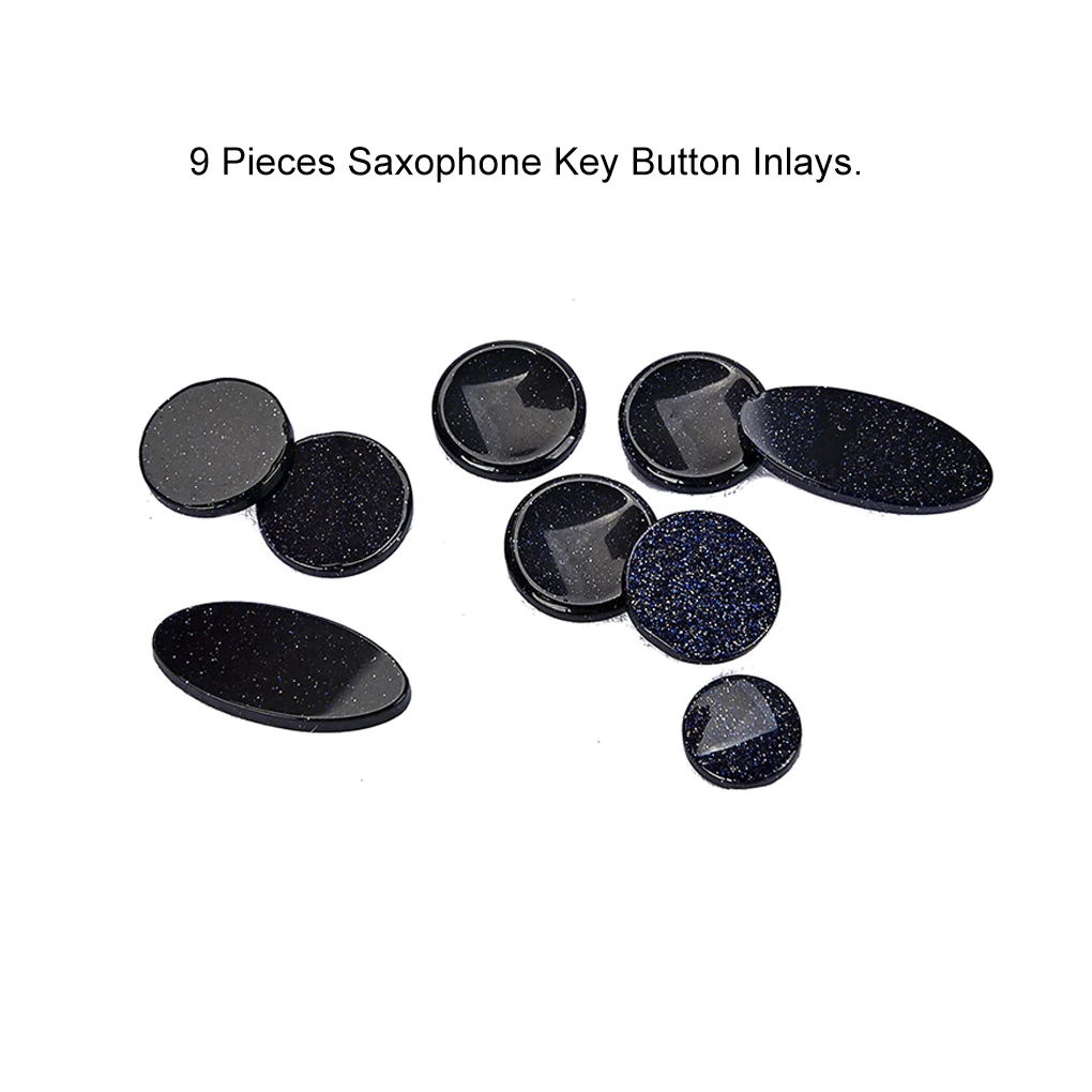 

9 Pieces Saxophone Key Button Inlay Colorful Portable Professional Universal Musical Instrument Inlays Parts Accessories