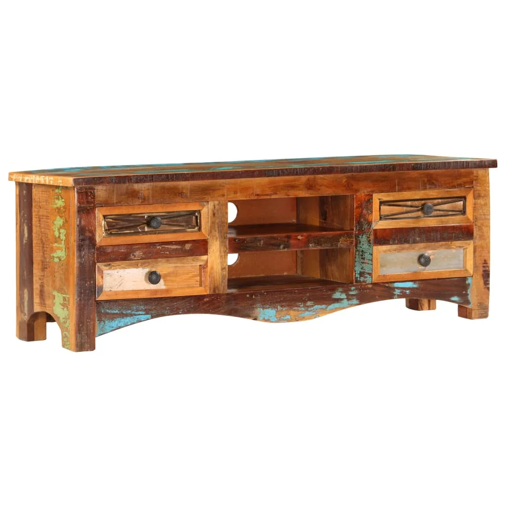 

TV Media Console Television Entertainment Stands Cabinet Table 47.2"x11.8"x15.7" Solid Reclaimed Wood