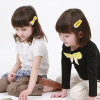 pencil hair clips back to school shining hair bow yellow color hearwear hairclips for girls metal barrettes bow hair accessories