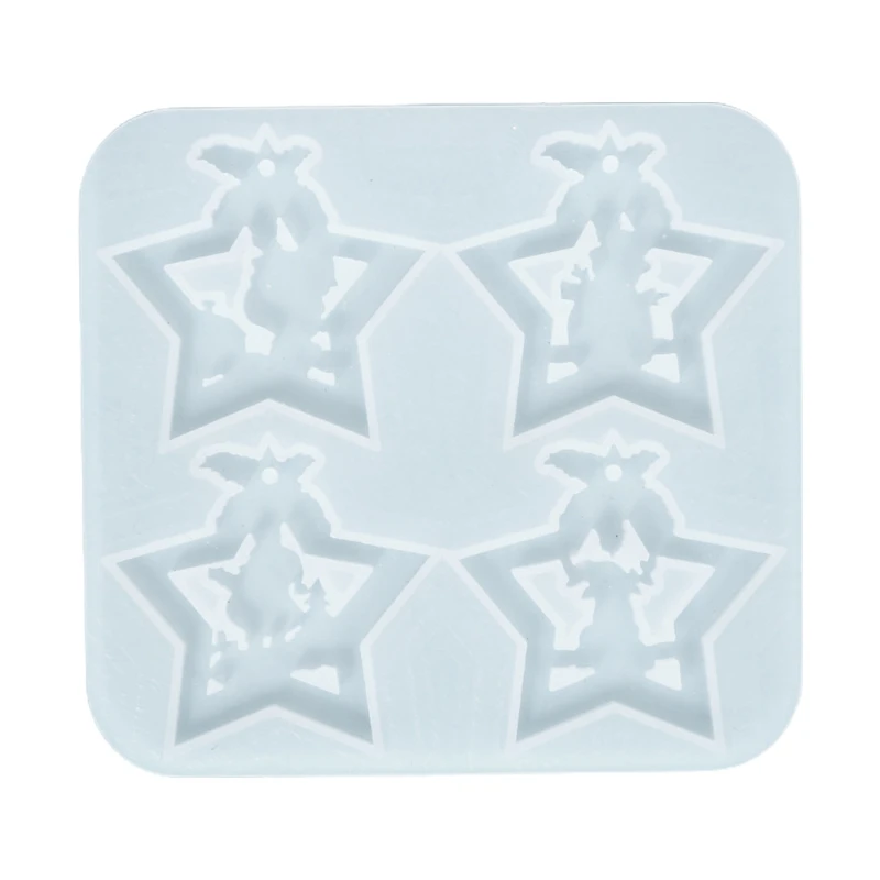 

Силиконовые формы в форме рождественской звезды, брелок, подвеска, литейные формы с отверстием 4XBF