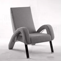 zq italian living room single seat sofa chair houndstooth modern minimalist fabric lazy leisure chair