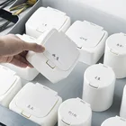 Коробка для хранения с белыми кнопками и крышкой, портативный ассортимент, держатель для макияжных хлопковых палочек, органайзер для хранения ювелирных изделий, косметический контейнер