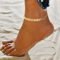 u7 ankle bracelets for women 6mm flat mariner link foot chain anklets summer beach foot jewelry a343