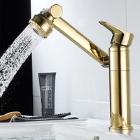soild brass bathroom basin rotating faucets copper sink mixer tap vessel crane hot cold deck mount singl handle unique design