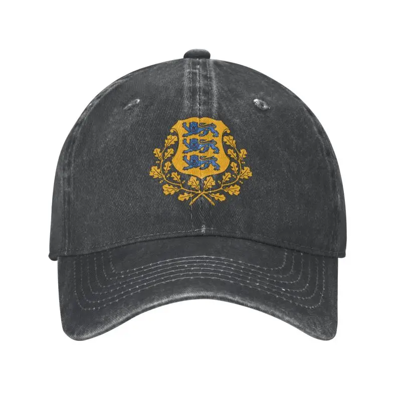 

Punk Cotton Coat Of Arms Of Estonia Baseball Cap Women Men Breathable Dad Hat Outdoor