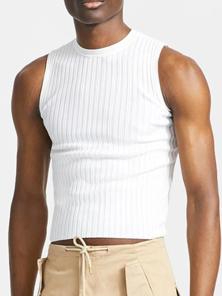 

Men Tank Men Casual Solid O-neck Clothing Vests Sleeveless 2023 Leisure Skinny Streetwear Color Tops S-5XL Fashion