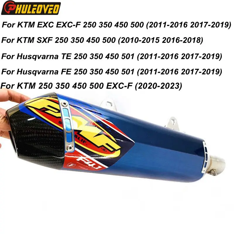 Customize Motorcycle Exhaust Muffler for KTM EXC EXC-F 250 350 450 500 for KTM SXF250 350 450 500 Husqvarna TE FE250 350 450 501