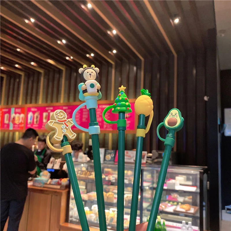 

Silicone Straw Reusable Drinking Straw Lids Anti-dust Silicone Straw Caps Straws Airtight Seal Splash Proof Straw with Covers