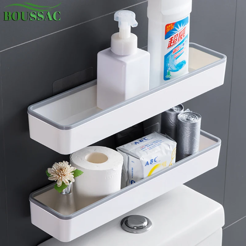 

BOUSSAC Toilet Bathroom Storage Rack Cabinet Shelf Wall Hanging Artifact Above Toilet Rack Organizer Bathroom Accessories Set