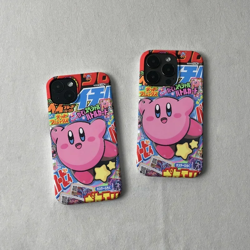 Розовый чехол для телефона K-Kirbys с рисунком мультфильма IPhone 16 15 14 13 12 11 Pro Max XS XR XSMax 6