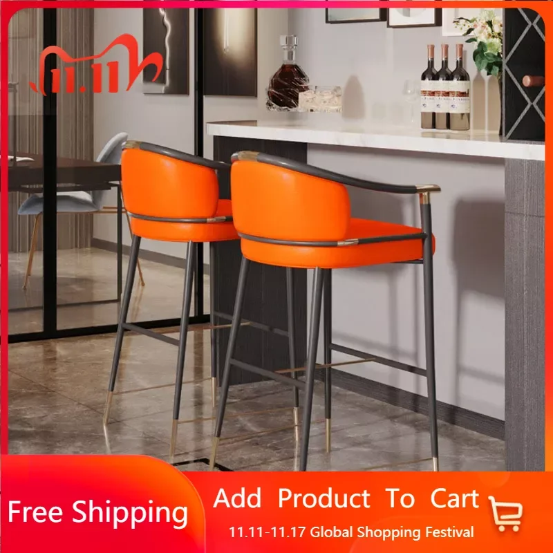 

Светильник Роскошные Дизайнерские барные стулья, Современные Простые высокие барные стулья, новый китайский высокий остров, стул для бара, кухонная мебель GPF22YH