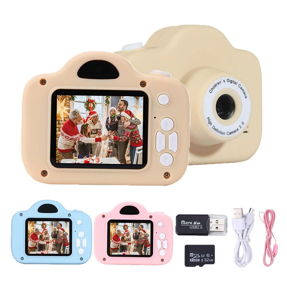 

2 Inch HD Kids Camera Cute Cartoon Video Digital Toy Cameras with Card Reader Birthday Christmas Gift 2023