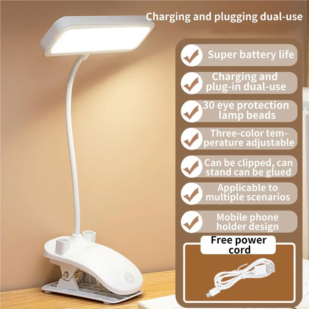 

Clip on Light Dimming USB Table Lamps Desk Lights for Bedroom Study Room
