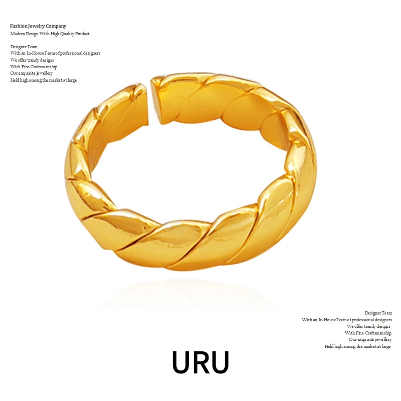 

Fashion Jewelry 2023 Trend New European and American Design Gold Color Metal Rings For Women Female Gifts Accessories Hot Sale