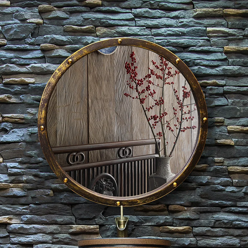 

Vintage Table Decorative Wall Mirror Bathroom Desk Vanity Aesthetic Makeup Wall Mirror Room Decor Home Espejos House Decoration