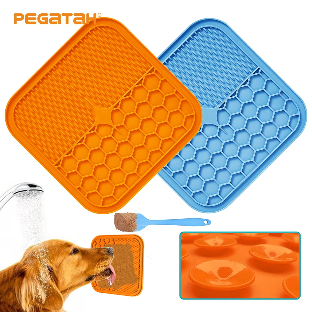 

Pet Lick Pad Slower Feeder Pet Feeding Food Bowl Safety Silicone Dog Feeding Lick Pad Dog Slow Feeders Treat Dispensing