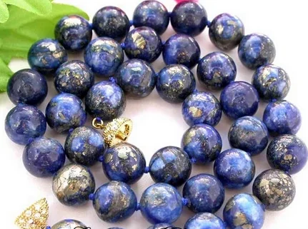 

Hot sale AAA 18" 12mm nature round lapis lazuli necklace