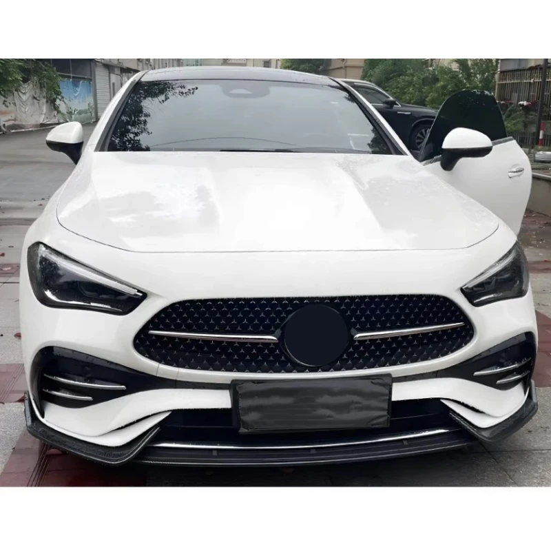 Фото Глянцевый черный передний сплиттер для Mercedes-Benz CLE53 CLE260 CLE300 Coupe 2024-2026, модифицированная передняя накладка на бампер №4