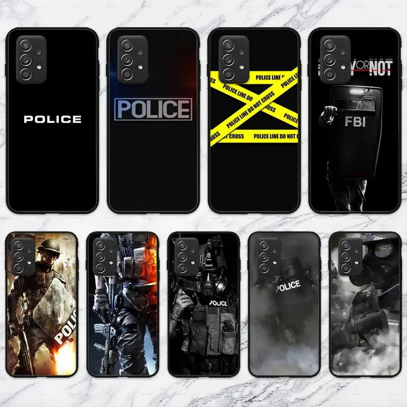 

Полицейский черный чехол для телефона Samsung Galaxy A02 A12 A21 A22 A32 A41 A42 A51 A71 A72