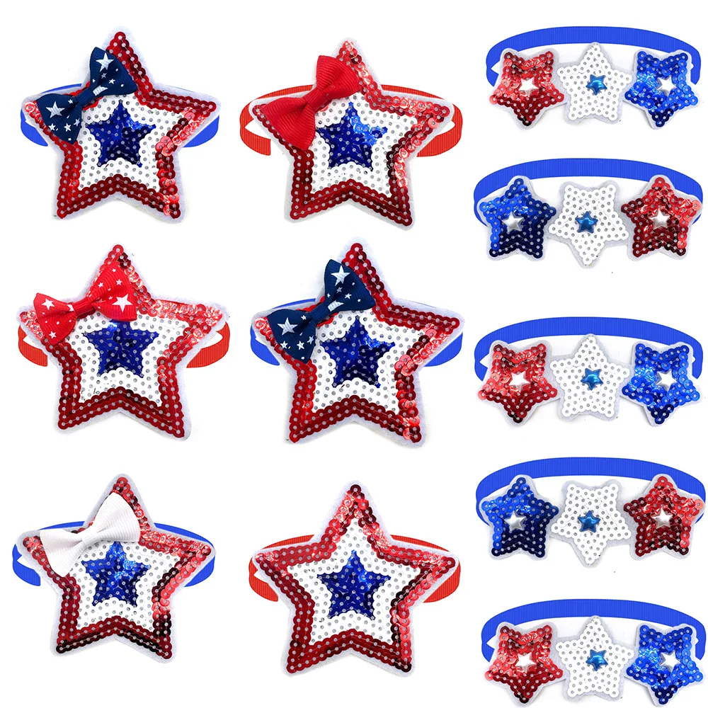 

Style Star Bowknot Dog Puppy Grooming Adjustable Sequin Holiday Dog Neckties Pet Supplies Cat 50/100pcs Accessories Product Ties