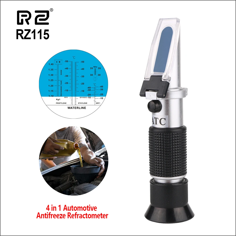 

RZ 4 in 1 Car Automotive Antifreeze Refractometer Freezing Point Urea Adblue Battery Fluid Glass Water Tester