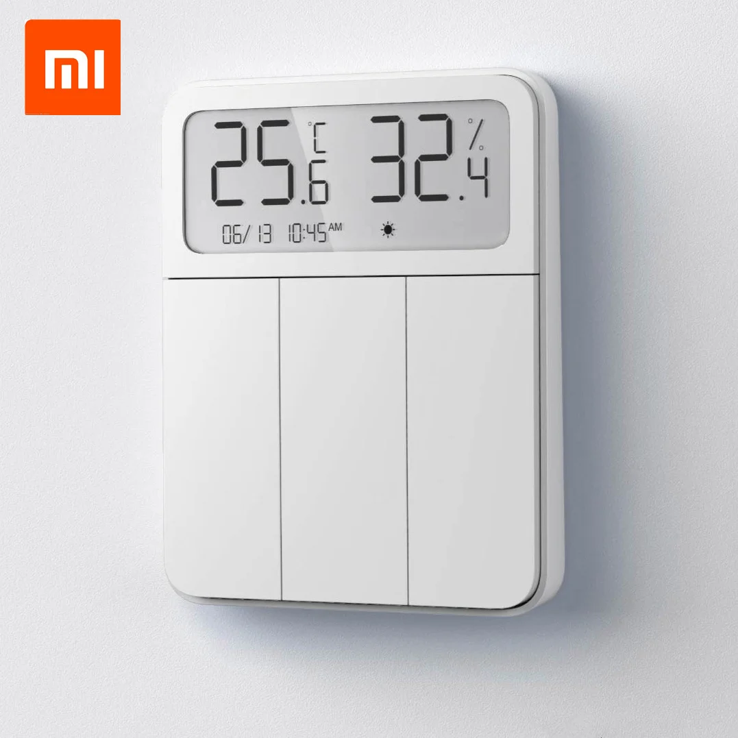

Xiaomi Mijia Smart Wall Switch Light Remote Control Wireless 1/2/3 Key Switchs with temperature and humidity LCD digital screen